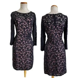 NWT Jessica Howard Women's 3/4 Sleeve Illusion Neck Lace Cocktail Dress Sz 12